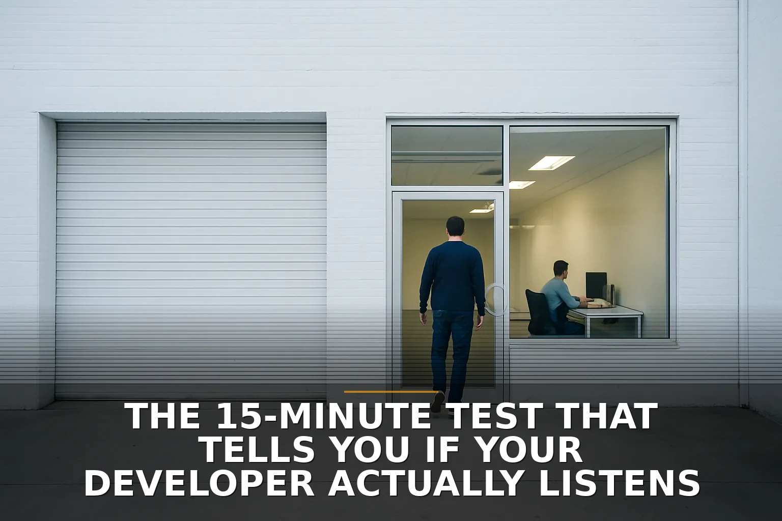 The 15-minute test that tells you if your developer actually listens
